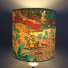 Eastern style Persian Wood with horses and hounds Vintage Fabric Lampshade