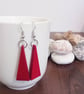 Red Isosceles Triangle Earrings - Image 3
