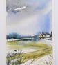 Village Edge. Blank Card. Original Watercolour Painting. 260149 - Image 3