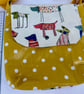 Handmade cream dog and mustard spotty cotton oilcloth crossbody bag - Image 4