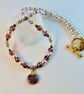 Czech Glass Pearl Necklace With Crystals & Glass Disc Pendant- Handmade In Devon - Image 3
