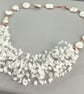 Moonstone & Cultured Pearl Bridal Crochet Necklace - Image 1