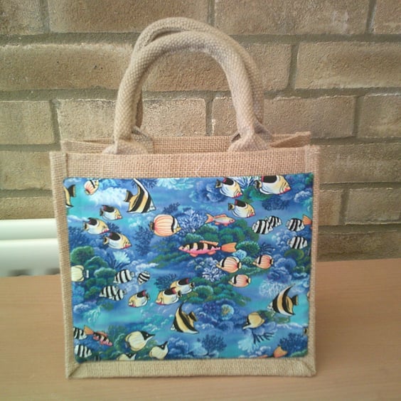 Tropical Fish Small Jute Bag