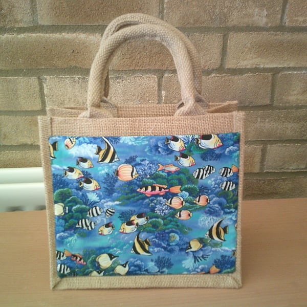 Tropical Fish Small Jute Bag