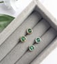 GREEN ONYX Stud Earrings Sterling Silver or 14K Gold Filled July Birthstone - Image 6