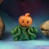 Tiny Pumpkin-head Gnome 'Wyck' OOAK Sculpt Ann Galvin
