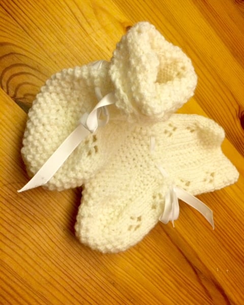 White Knitted Baby Socks