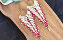 Handwoven fringe earrings