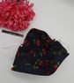 Face mask , large, 3 layer, nose wire,  washable, adjustable in navy cherry - Image 7