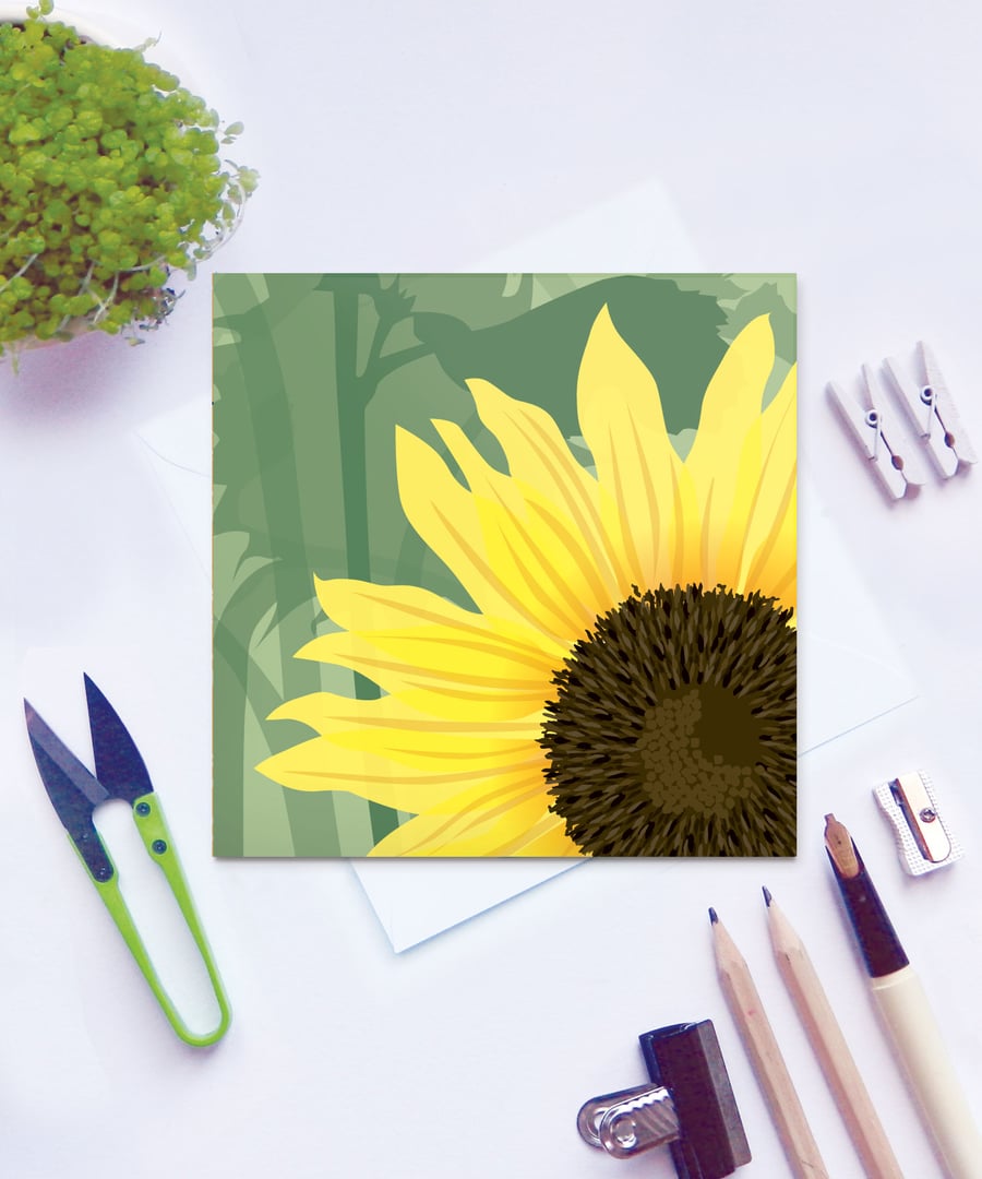 Sunflower Card - birthday, summer, floral