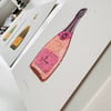 Hand Finished Watercolour Art Print - Veuve Champagne Rose