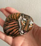 Hand Painted Tiger On Natural Beach Stone Rock Art Paperweight Wildlife Giftis l