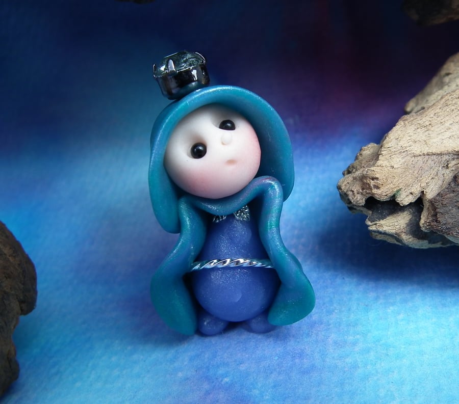 Princess 'Ella' Tiny Royal Gnome with Crown Jewels OOAK Sculpt by Ann Galvin