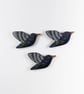 Starling wall art, set of 3 birds, garden bird wall hanging, bird lover gift. - Image 1
