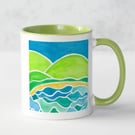 Mug. Printed on both sides with the image of my painting titled 'Cove'