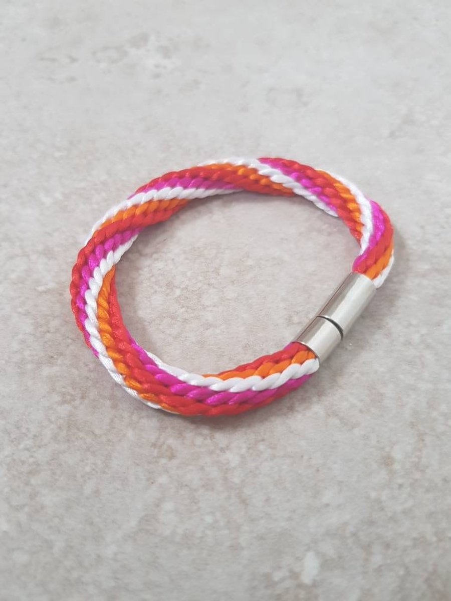 Lesbian Bracelet, LGBTQ Girlfriend Gift, Pride flag Jewelry, Lesbian Gifts