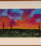 Sunset Wool Felt Landscape - Vivid Art in Felted Wool