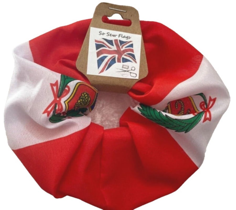 Peru Peruvian Crest Flag Hair Scrunchie Scrunchies Accessory Band Elastic