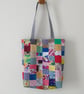 Upcycled Cotton Patchwork Tote Bag  - Image 3