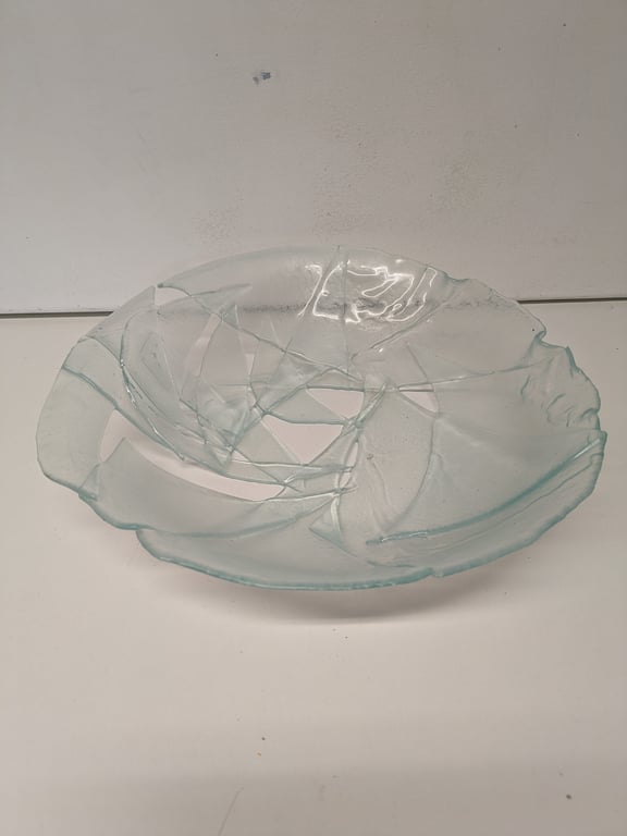 Perfectly Imperfect Ice Fused Glass Bowl 