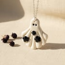 white Ghost Necklace, Halloween Sheet Ghost Jewellery, Halloween Gift For Her