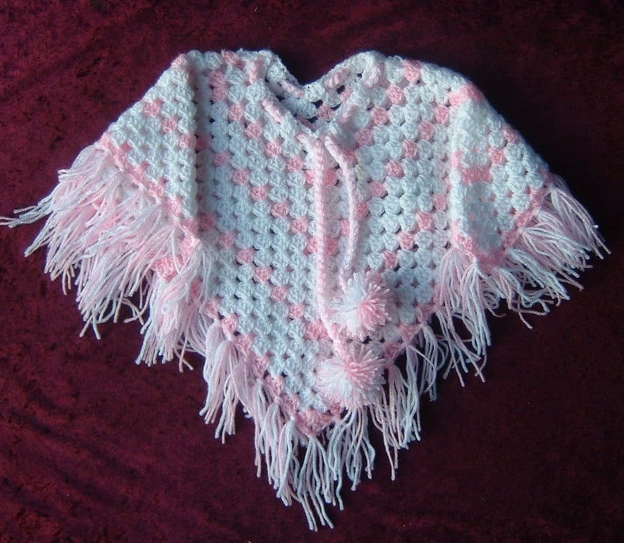 toddler crochet poncho vintage style ref c039