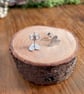 Silver Tree Bark Heart Stud Earrings - Image 5