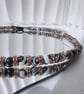 Black White Rose Gold Necklace Calsilica Beaded Necklace Statement Jewellery Han - Image 1