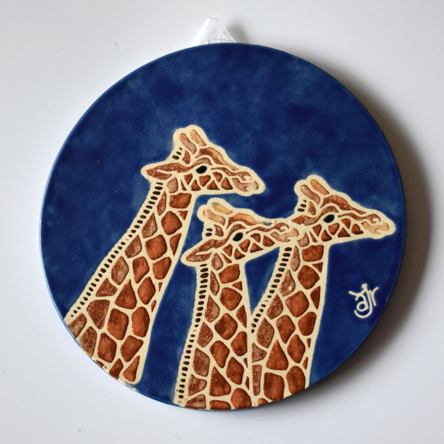 A134 Wall plaque coaster giraffes (Free UK postage)