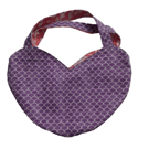 Heart Shaped Reversible Gift Bag with Pink and Purple pattern
