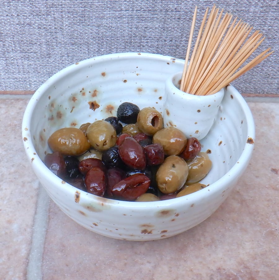 Olive serving dish hors d'oeuvres bowl hand thrown party ceramic pottery 