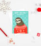 Sloth Christmas card - Image 1