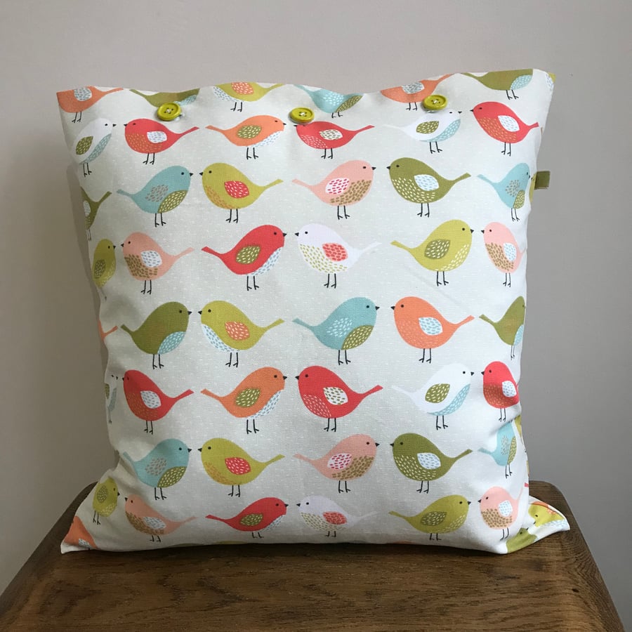 Little bird square cushion cover