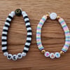Meh & Yay - 2 x Handcrafted Polymer Clay Elasticated Bracelets