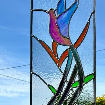 stained glass garden sculpture. NEW PRICE