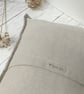 Hand Printed Organic Cotton Square Cushion - ASTA - Raspberry Red - Image 5