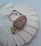 Brown Mottled Jasper Key Ring with Star Charm and Green Bead, Teacher's Gift - Image 7