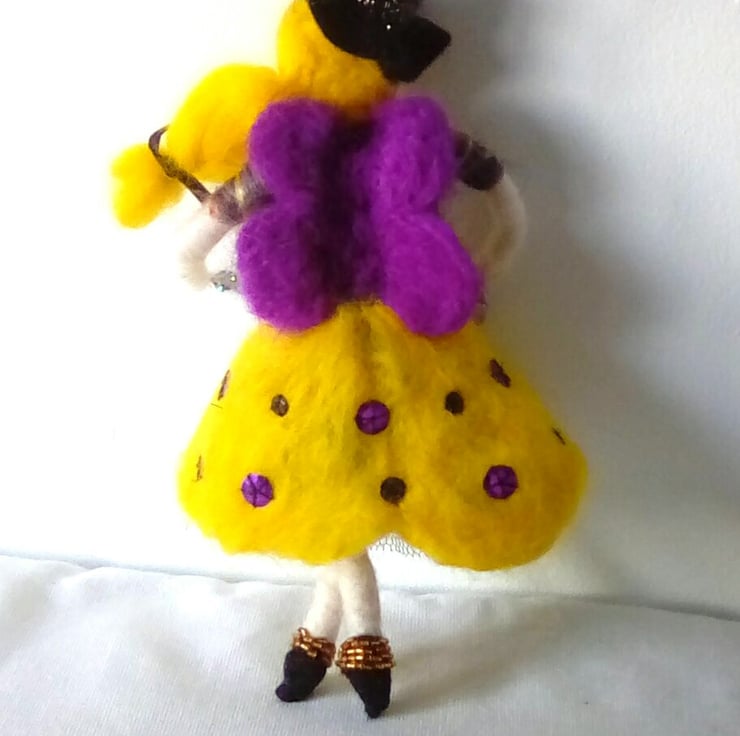 Felted Flower Girl, Art Doll, Waldorf Inspired,... Folksy