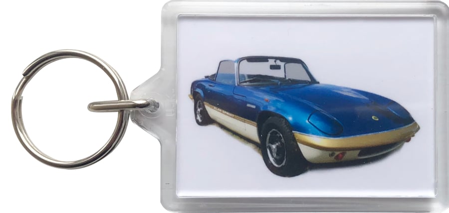 Lotus Elan Sprint 1972 (Red or Blue) - Keyring with 50x35mm Insert
