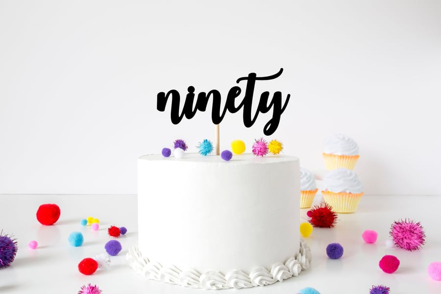 Ninety Age Ninetieth 90th Birthday Cake Topper