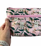 Cosmetics bag with cat print and 2 pockets, makeup pouch, water resistant case,  - Image 5