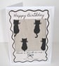 Birthday Card With Coaster Gift Black Cats Keepsake - Image 1