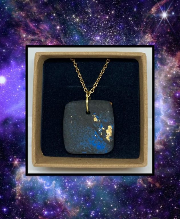 Cosmos lightweight clay pendant necklace