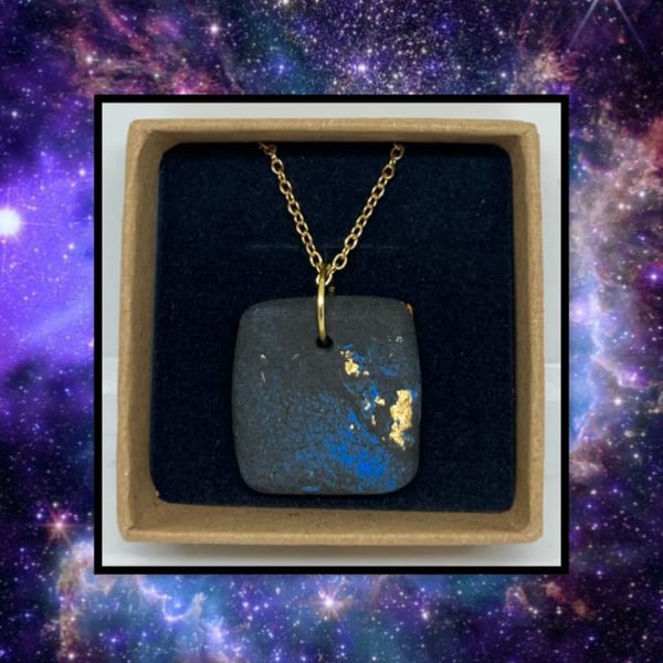 Cosmos lightweight clay pendant necklace