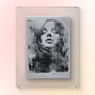 The wind monoprint Handmade unique art Goth 