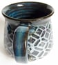 Black Grey Patterned Mug - Hand Thrown Stoneware Ceramic Mug - Image 4