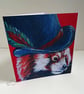 Steampunk Red Panda Art Greeting Card From my Original Painting - Image 5