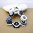 Blue Story - Vintage Button Handmade Adjustable Bracelet 