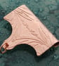 Art Deco Copper Pendant Bail - tube top bail with jump ring - handmade findings