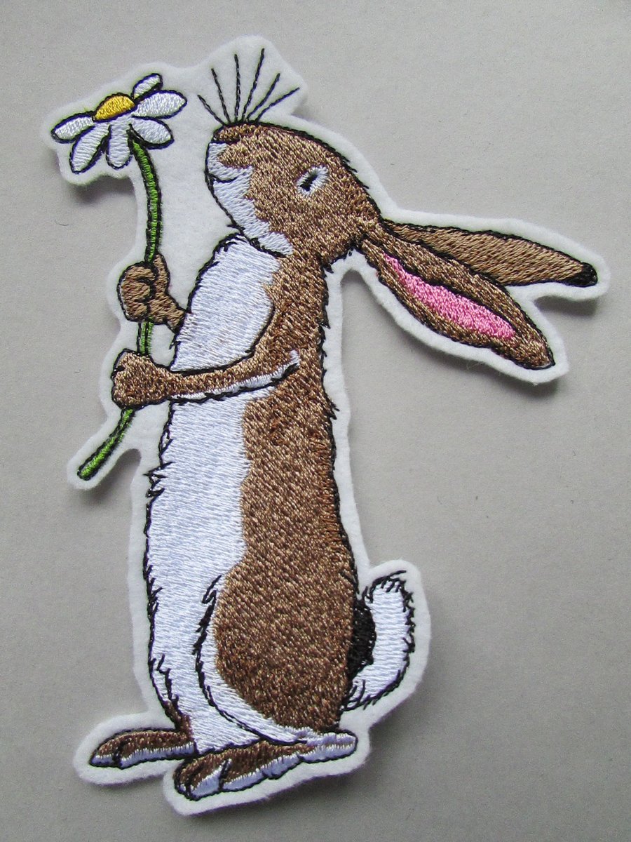 Bunny Rabbit  Embroidered Sew on Applique Patch